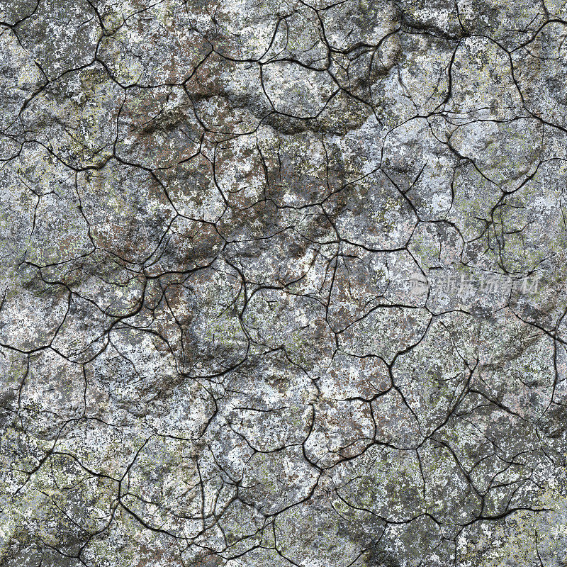 自然地面干地岩石裂缝无缝图案瓷砖HD - 04